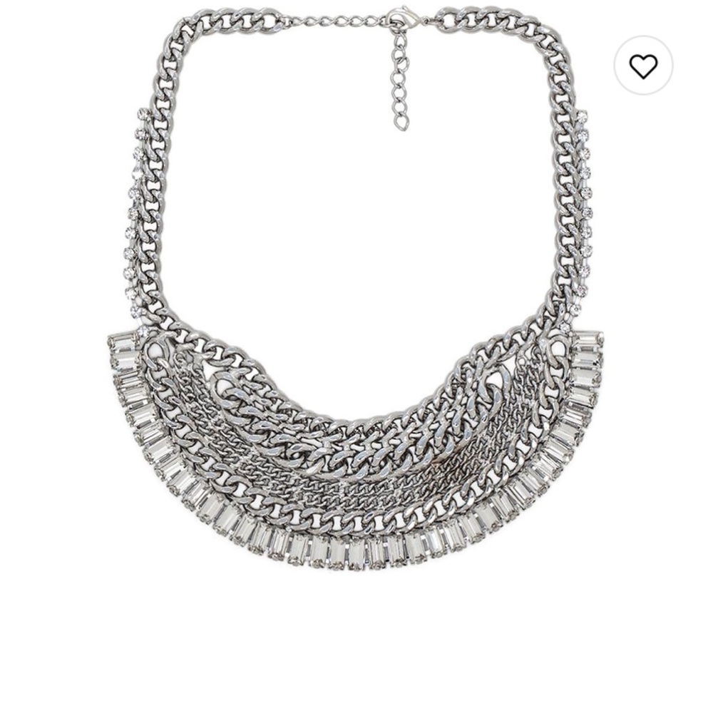 Xevana - silver statement bib necklace bought off Revolve